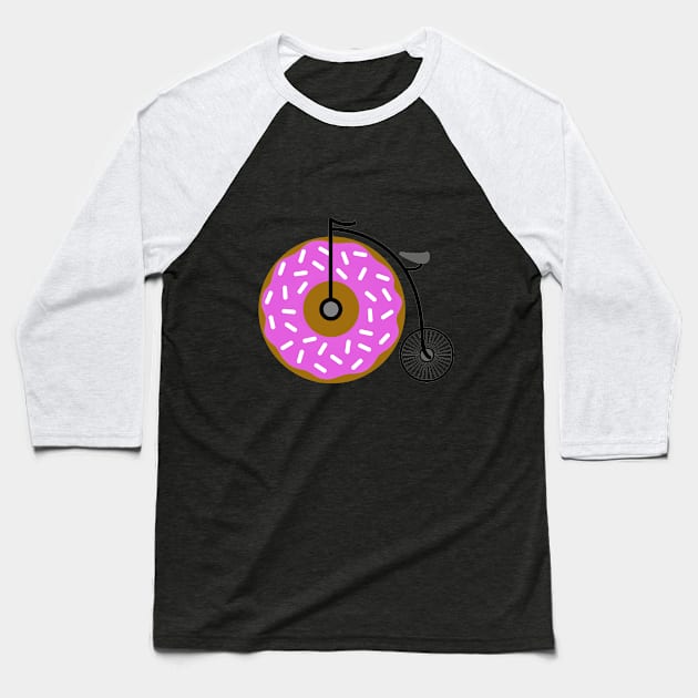 Doughnut Penny Farthing Baseball T-Shirt by ColoRADo